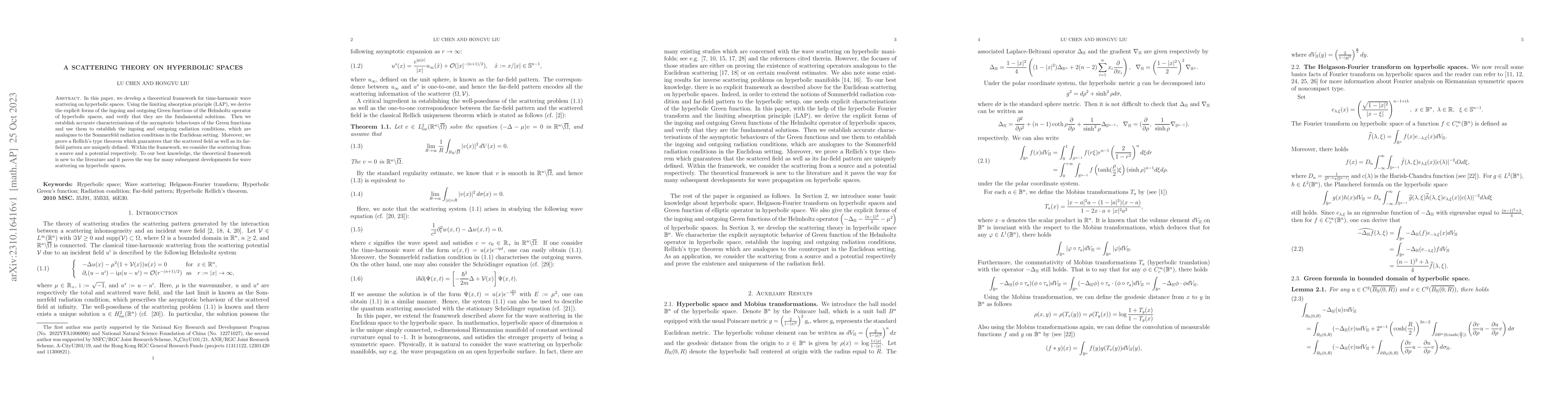 Thumbnail for A Scattering theory on hyperbolic spaces