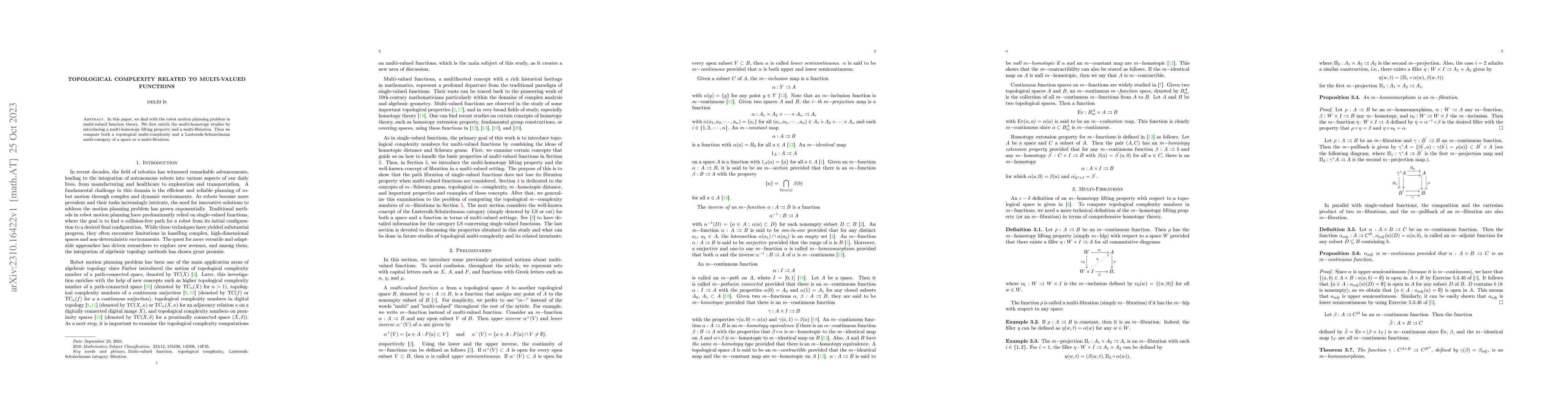 Thumbnail for Topological Complexity Related To Multi-Valued Functions