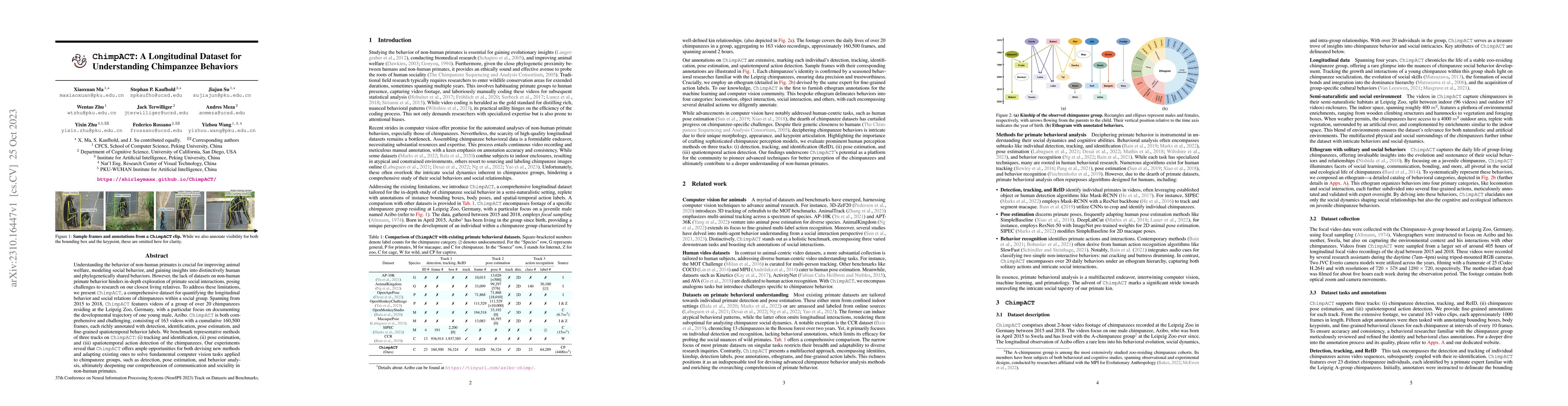 Thumbnail for ChimpACT: A Longitudinal Dataset for Understanding Chimpanzee Behaviors