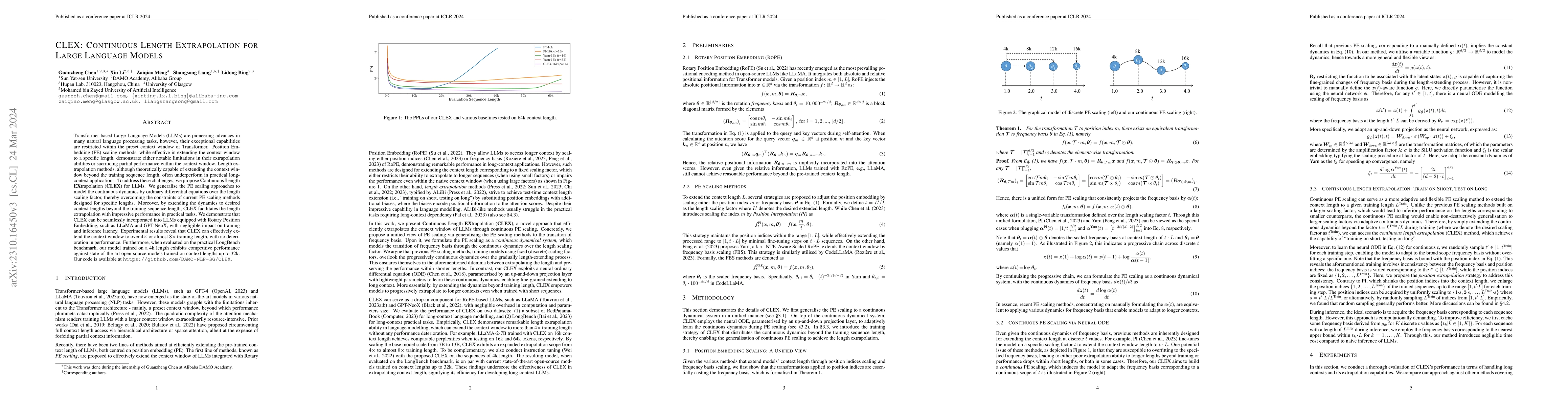 Thumbnail for CLEX: Continuous Length Extrapolation for Large Language Models