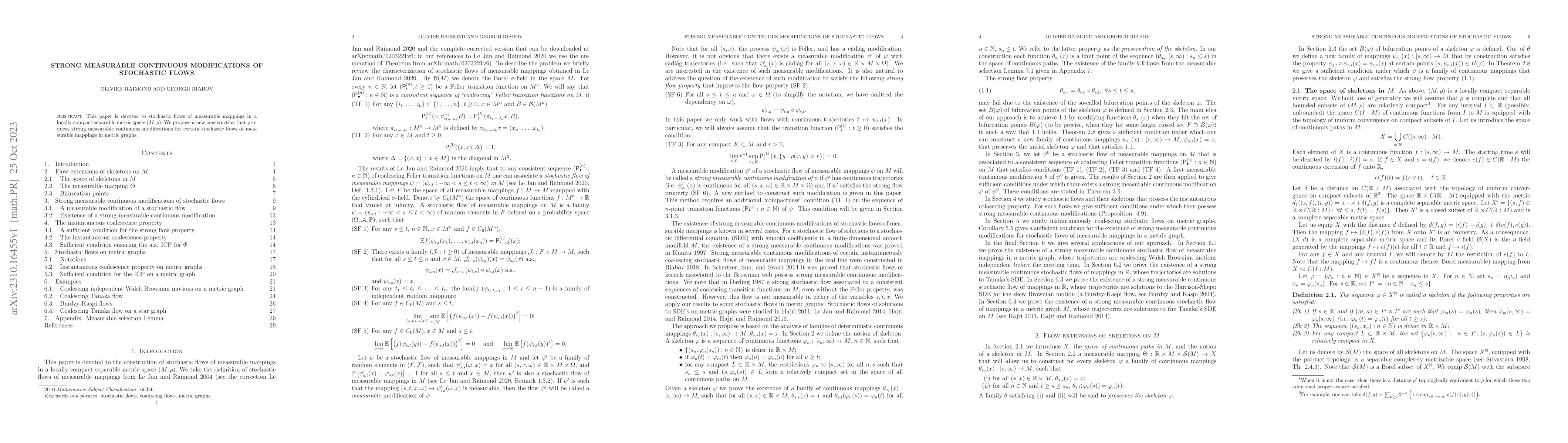 Thumbnail for Strong measurable continuous modifications of stochastic flows