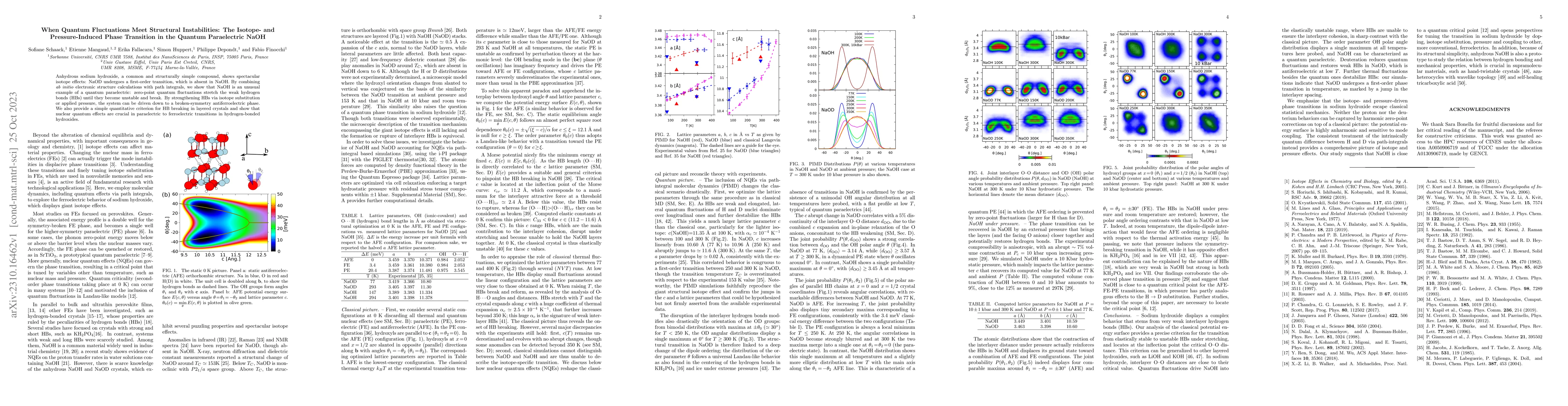 Thumbnail for When Quantum Fluctuations Meet Structural Instabilities: The Isotope-
  and Pressure-Induced Phase Transition in the Quantum Paraelectric NaOH
