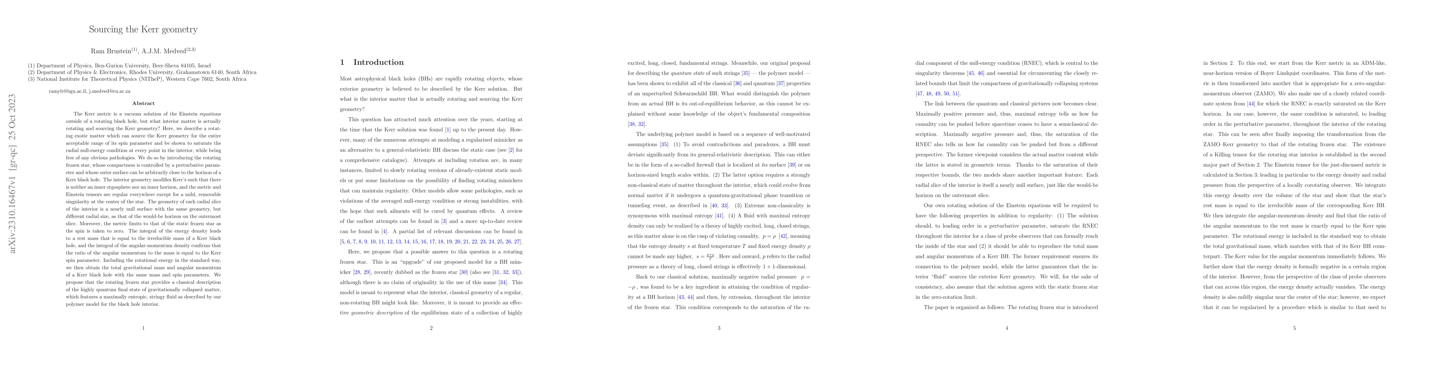 Thumbnail for Sourcing the Kerr geometry