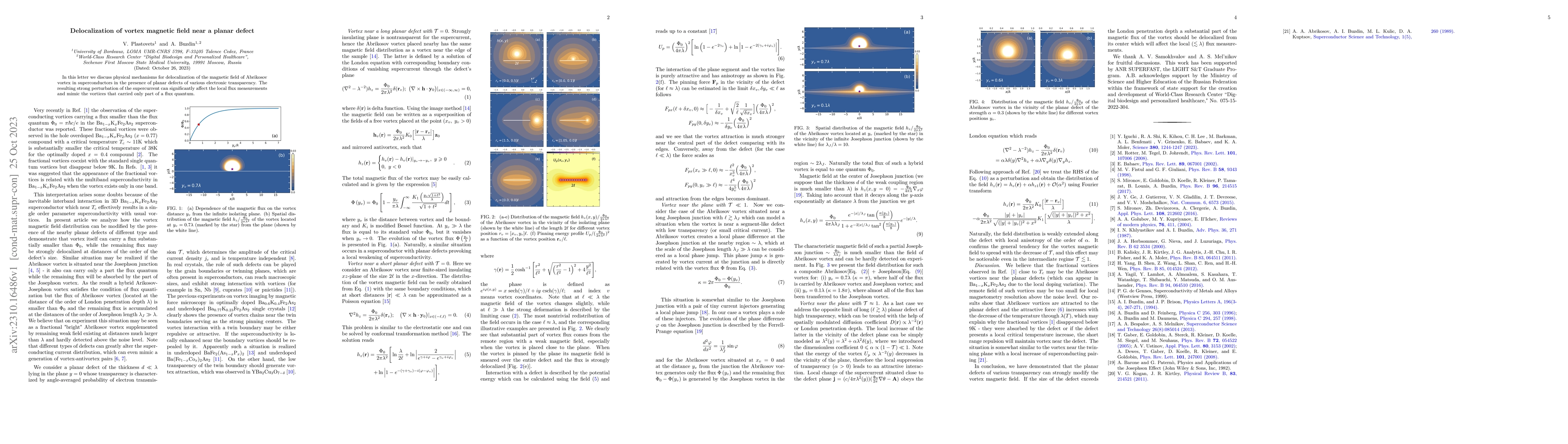Thumbnail for Delocalization of vortex magnetic field near a planar defect