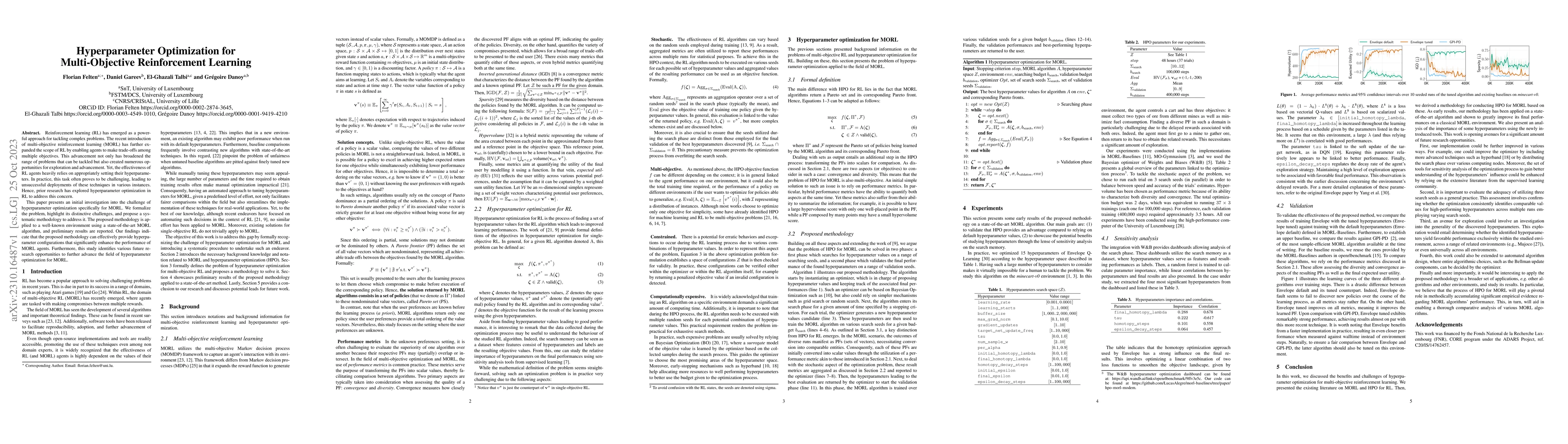 Thumbnail for Hyperparameter Optimization for Multi-Objective Reinforcement Learning