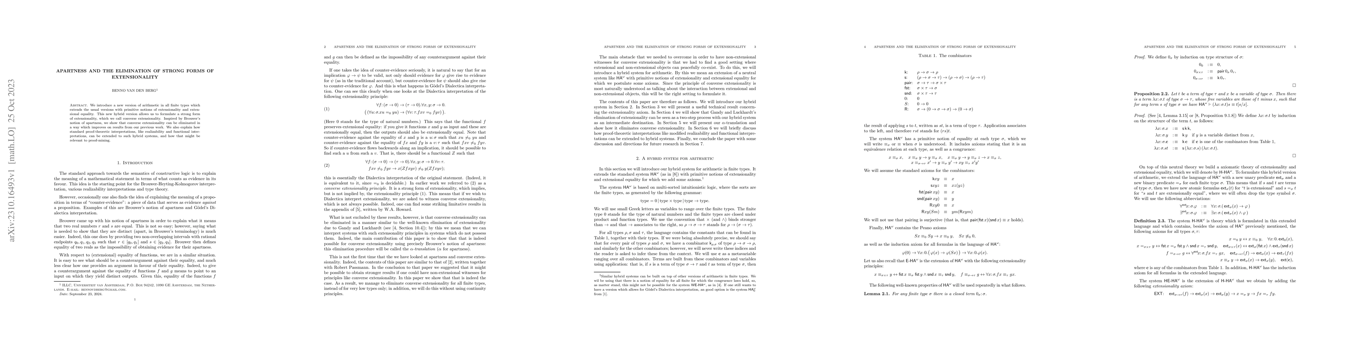Thumbnail for Apartness and the elimination of strong forms of extensionality
