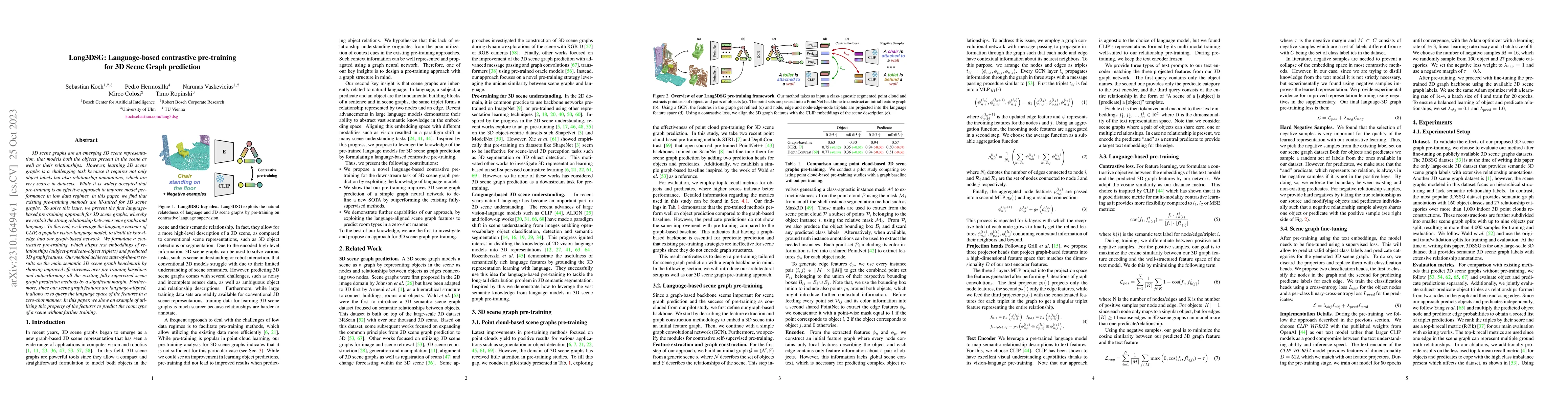 Thumbnail for Lang3DSG: Language-based contrastive pre-training for 3D Scene Graph
  prediction