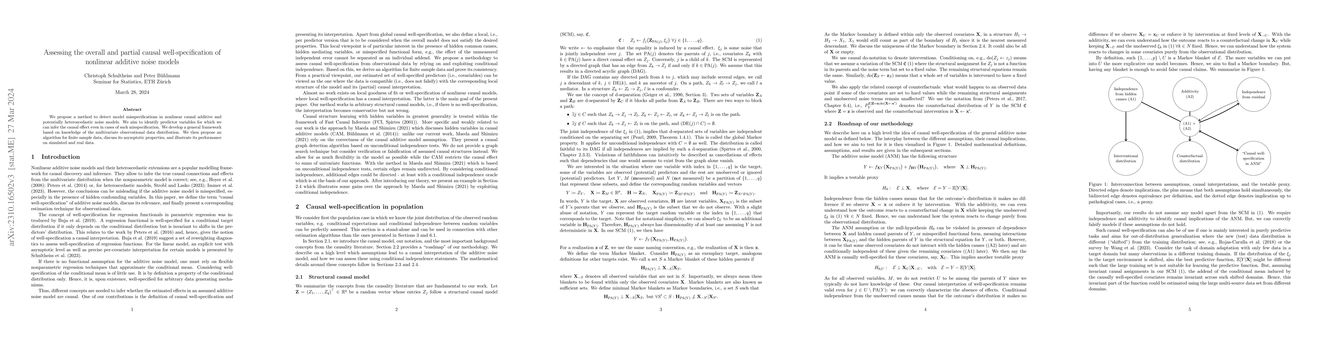 Thumbnail for Assessing the overall and partial causal well-specification of nonlinear
  additive noise models