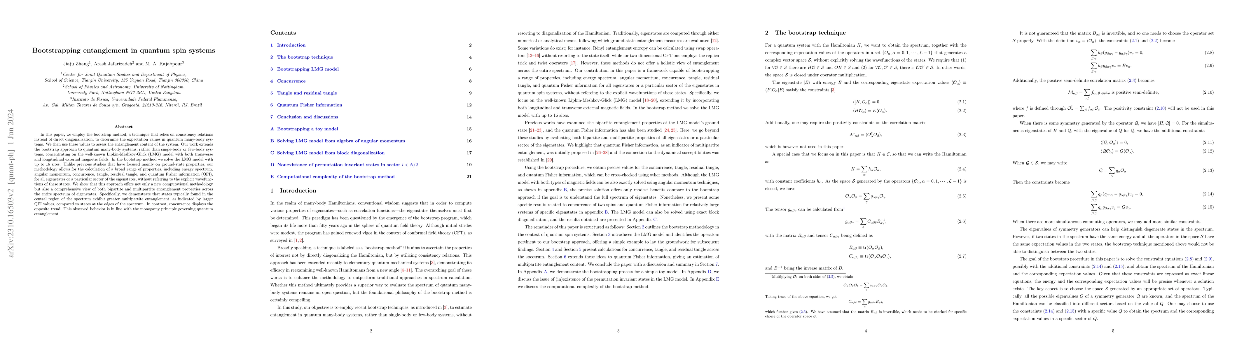 Thumbnail for Bootstrapping entanglement in quantum spin systems