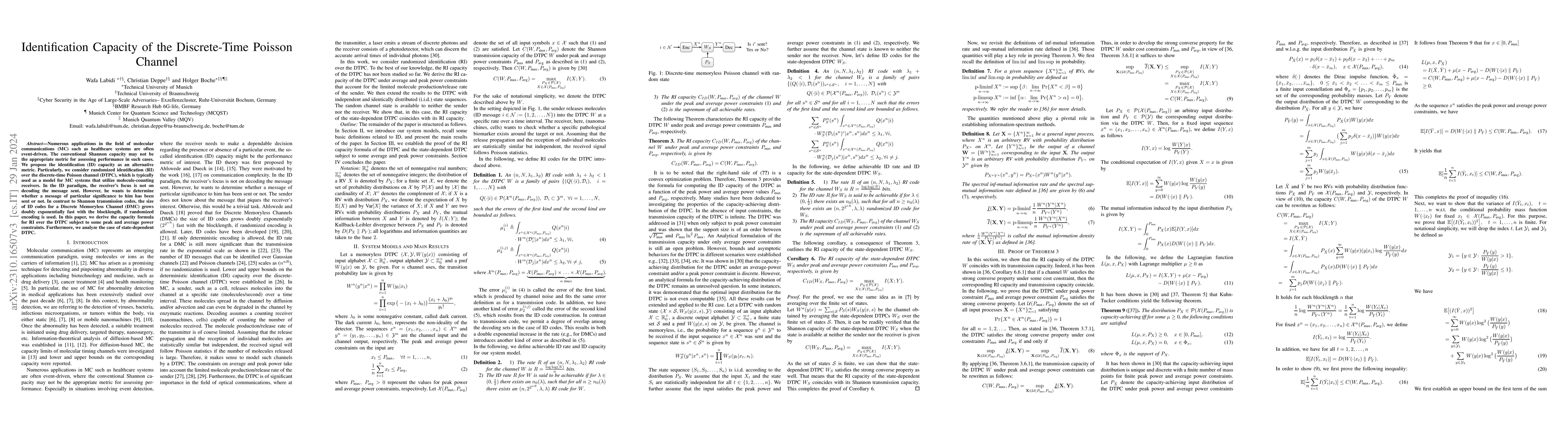 Thumbnail for Identification Capacity of the Discrete-Time Poisson Channel