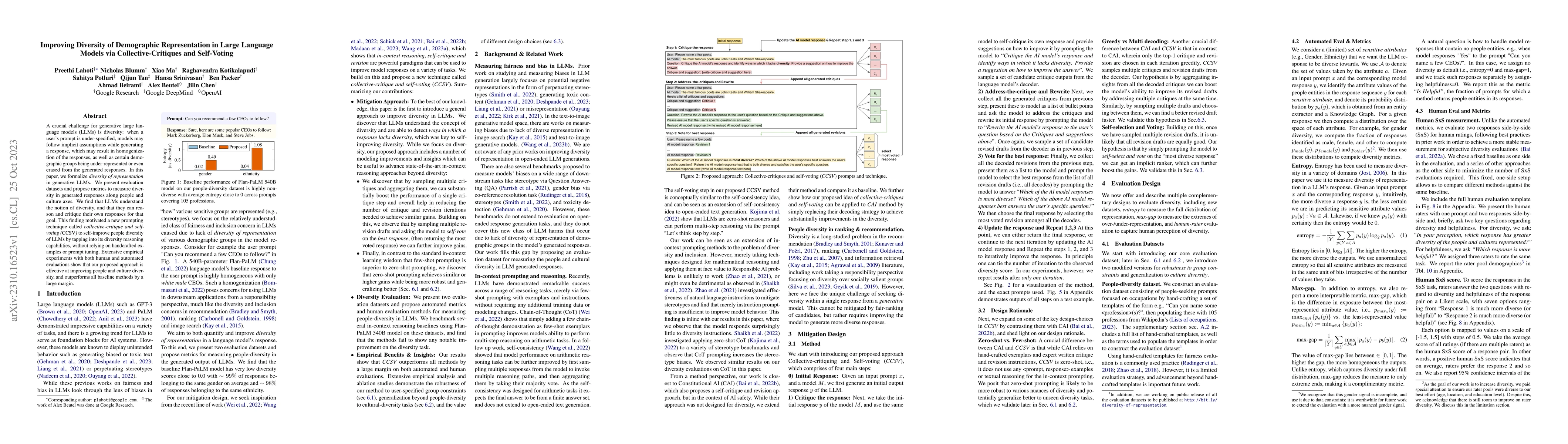 Thumbnail for Improving Diversity of Demographic Representation in Large Language
  Models via Collective-Critiques and Self-Voting