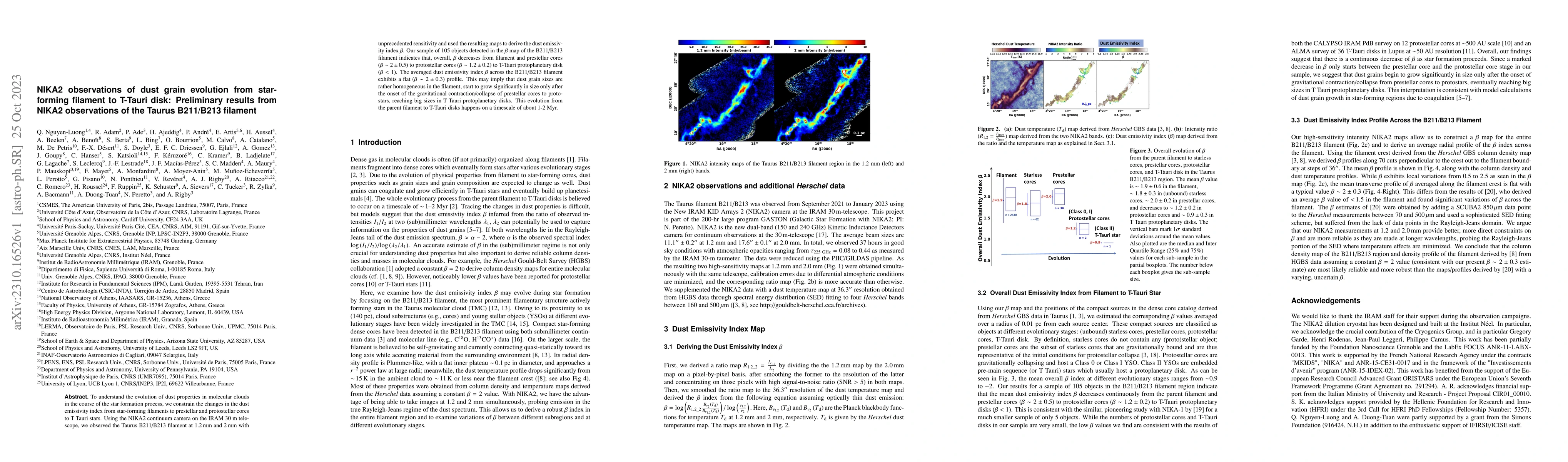 Thumbnail for NIKA2 observations of dust grain evolution from star-forming filament to
  T-Tauri disk: Preliminary results from NIKA2 observations of the Taurus
  B211/B213 filament