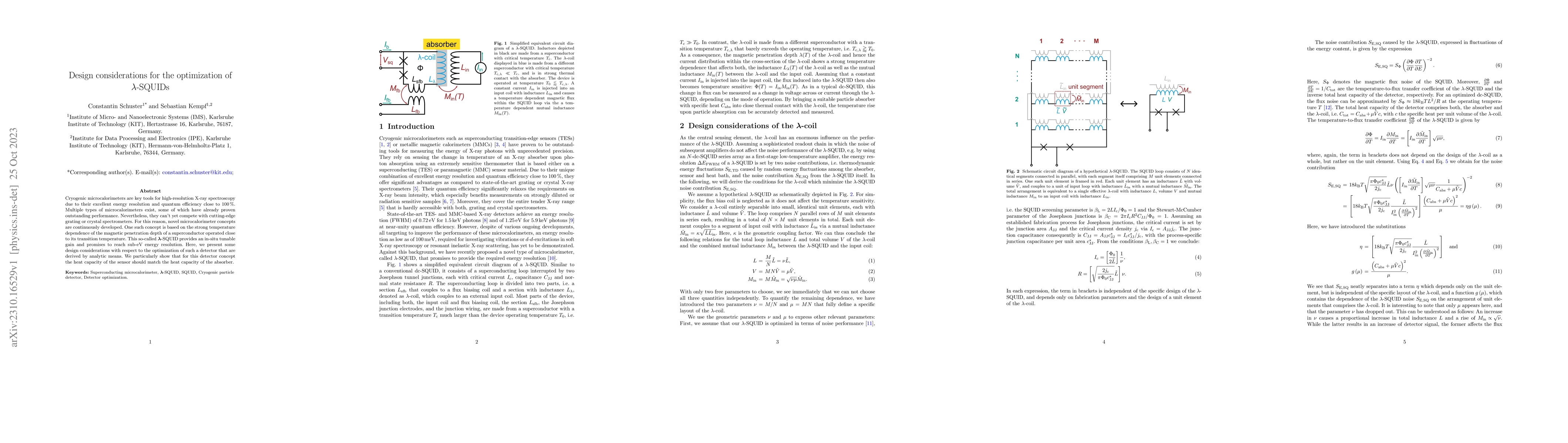 Thumbnail for Design considerations for the optimization of {\lambda}-SQUIDs