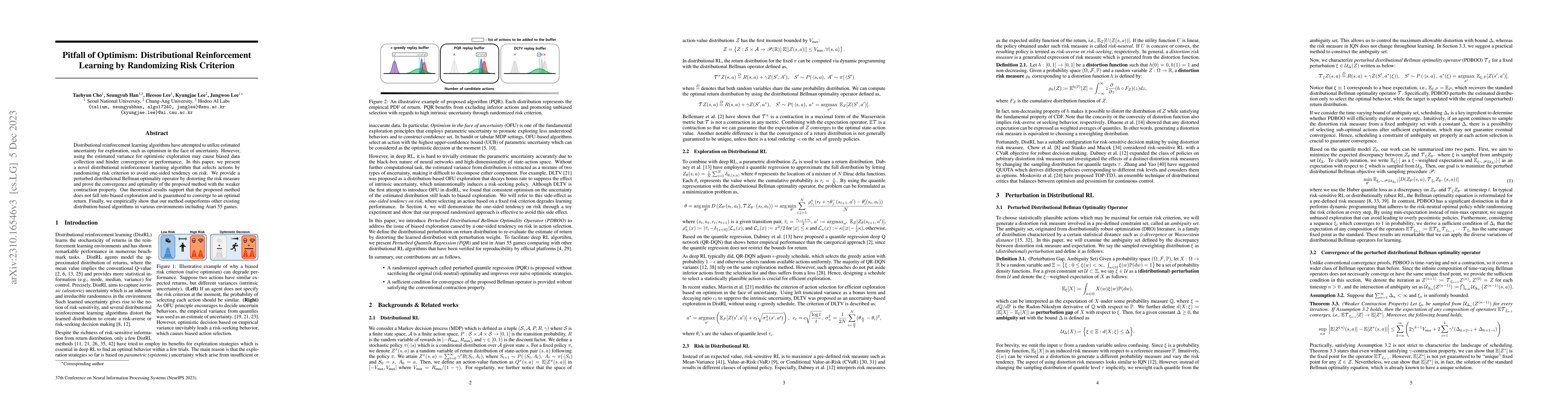 Thumbnail for Pitfall of Optimism: Distributional Reinforcement Learning by
  Randomizing Risk Criterion