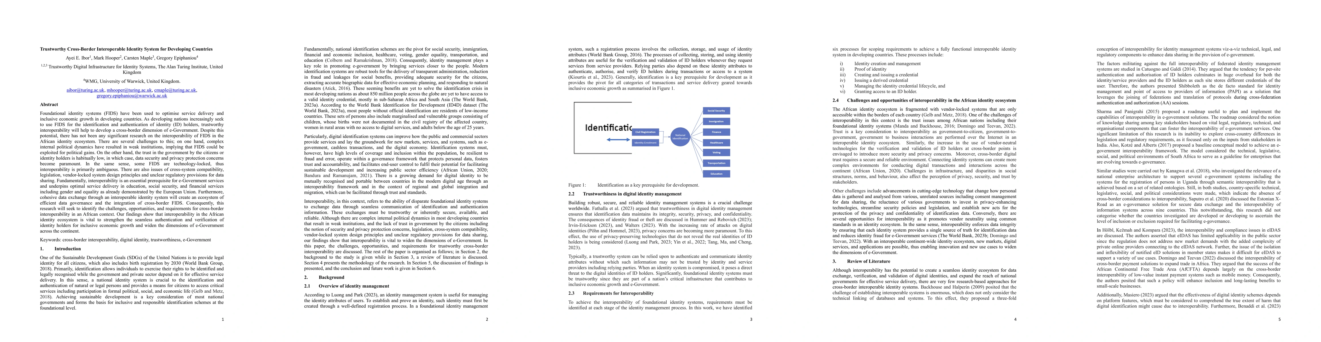 Thumbnail for Trustworthy Cross-Border Interoperable Identity System for Developing
  Countries
