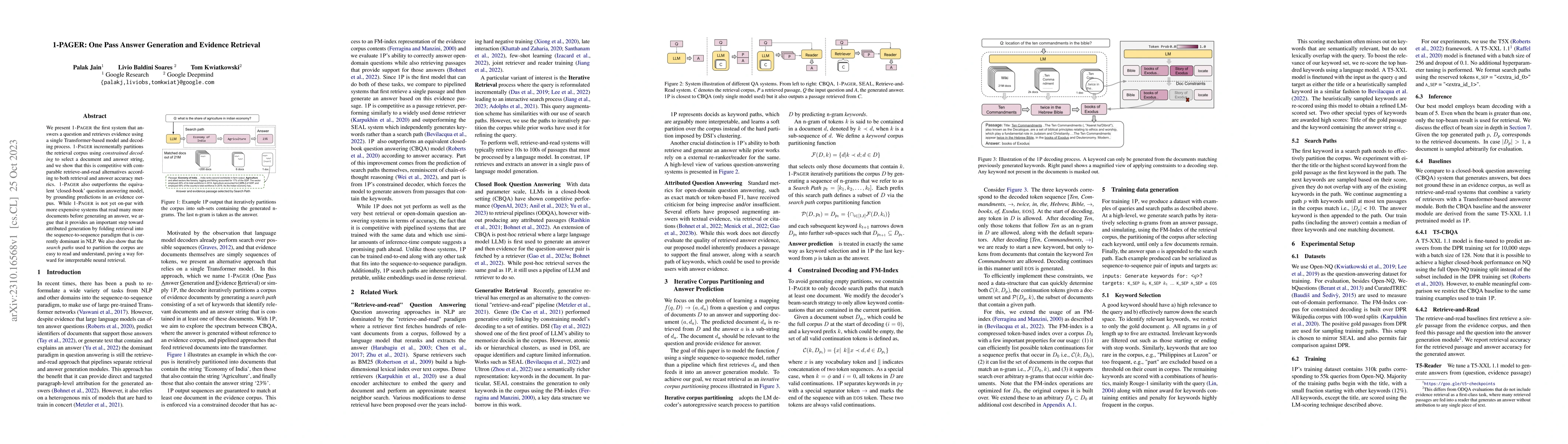 Thumbnail for 1-PAGER: One Pass Answer Generation and Evidence Retrieval