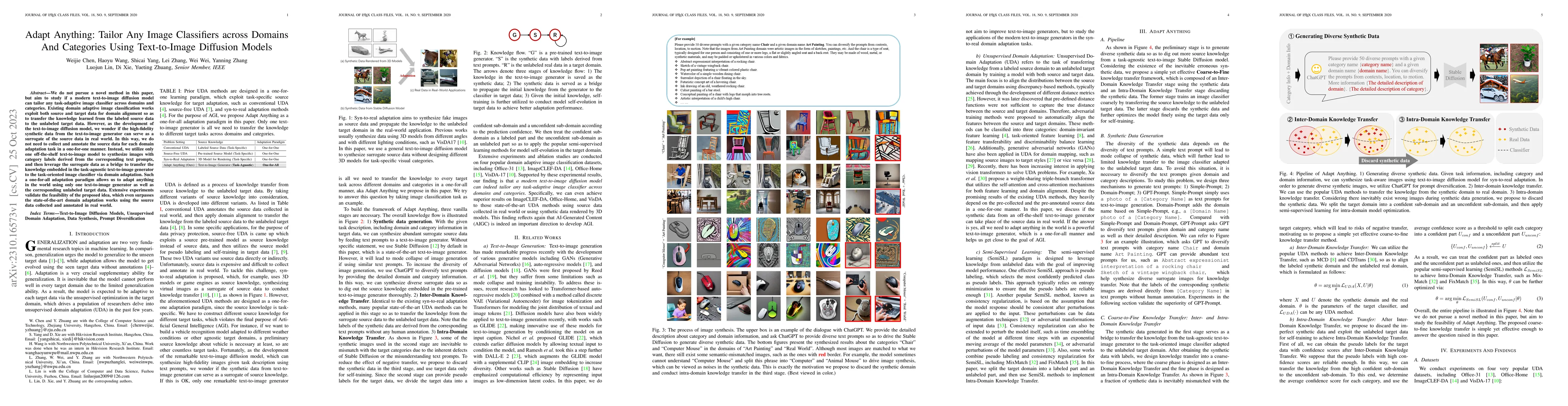 Thumbnail for Adapt Anything: Tailor Any Image Classifiers across Domains And
  Categories Using Text-to-Image Diffusion Models