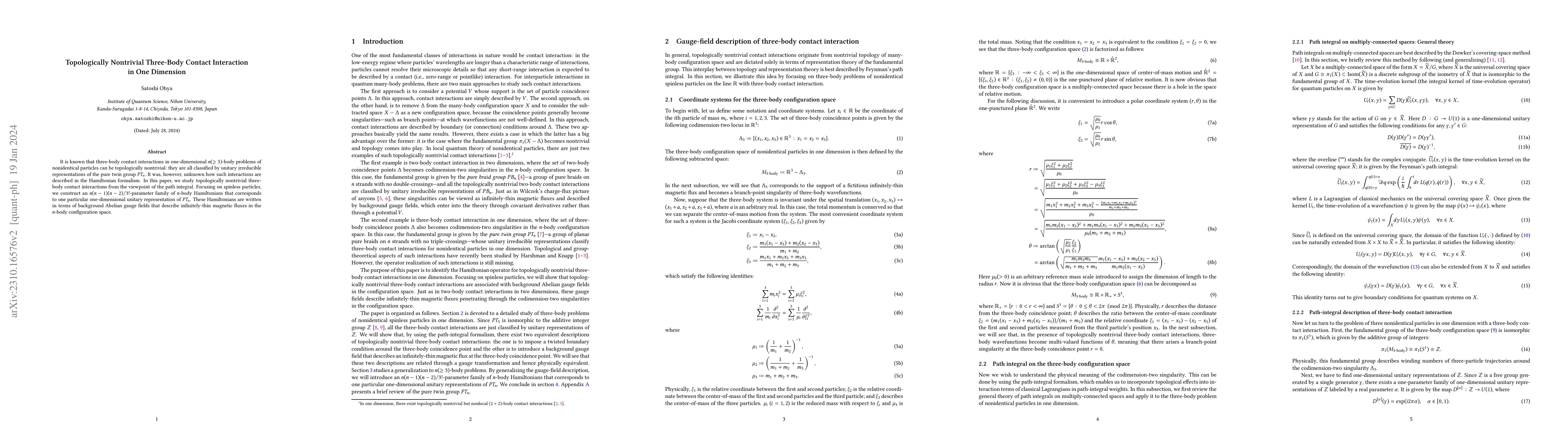 Thumbnail for Topologically Nontrivial Three-Body Contact Interaction in One Dimension