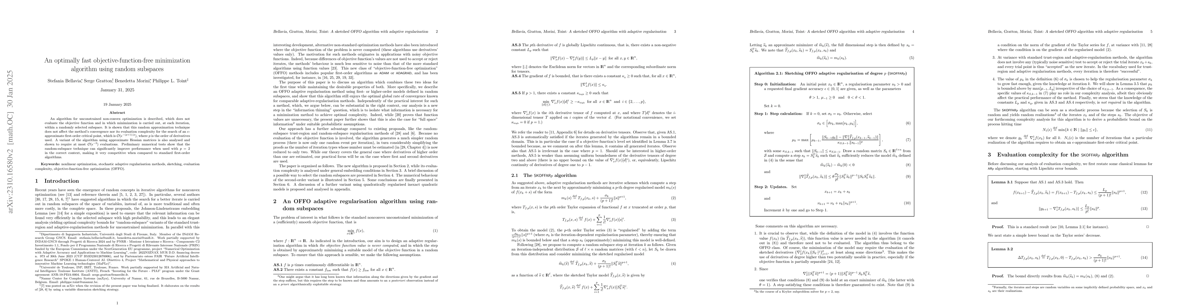 Thumbnail for An optimally fast objective-function-free minimization algorithm using
  random subspaces