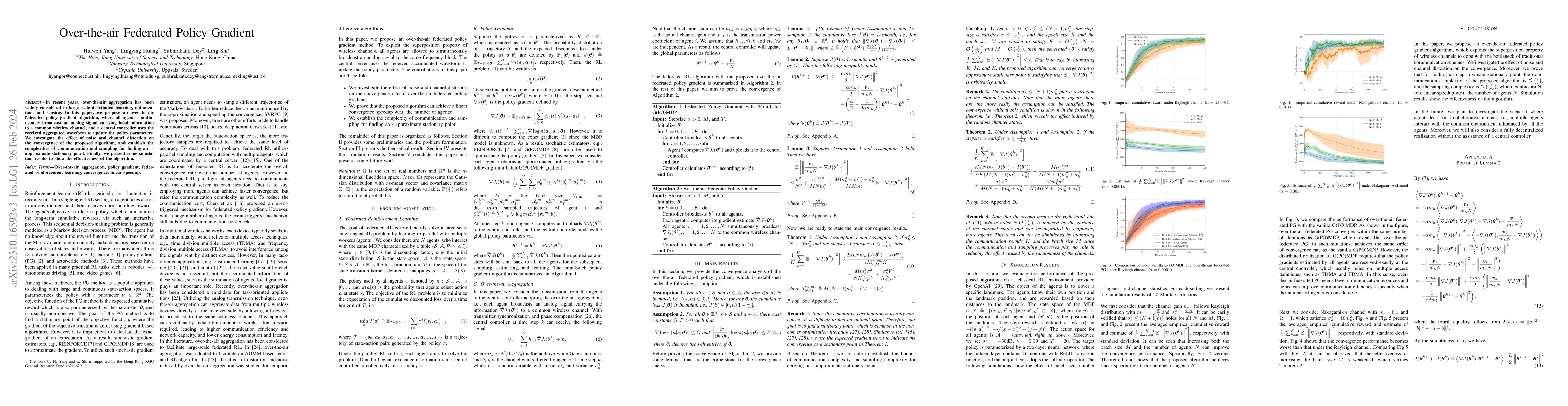 Thumbnail for Over-the-air Federated Policy Gradient