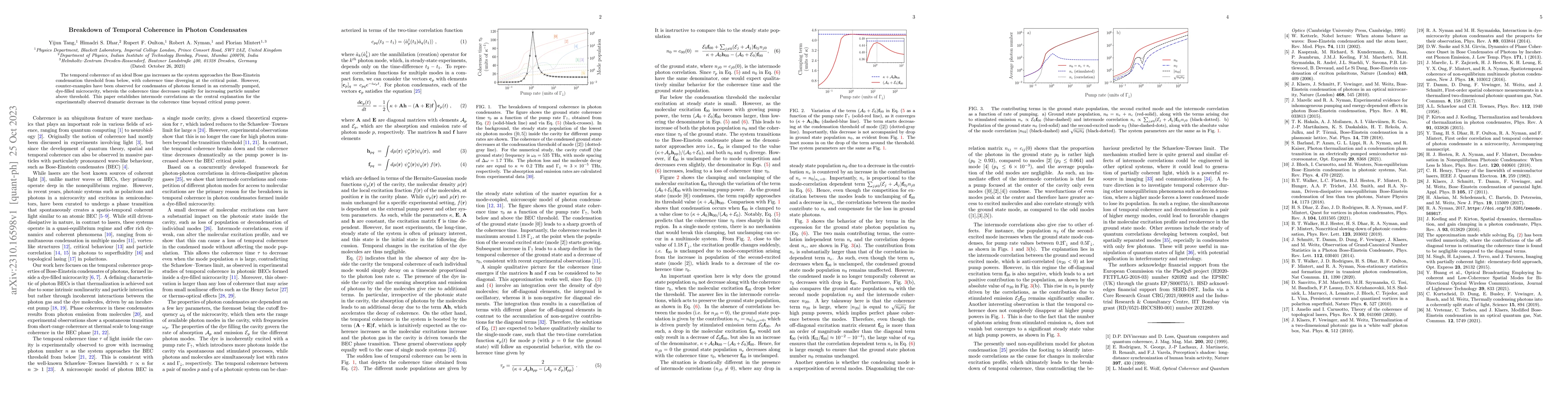 Thumbnail for Breakdown of Temporal Coherence in Photon Condensates