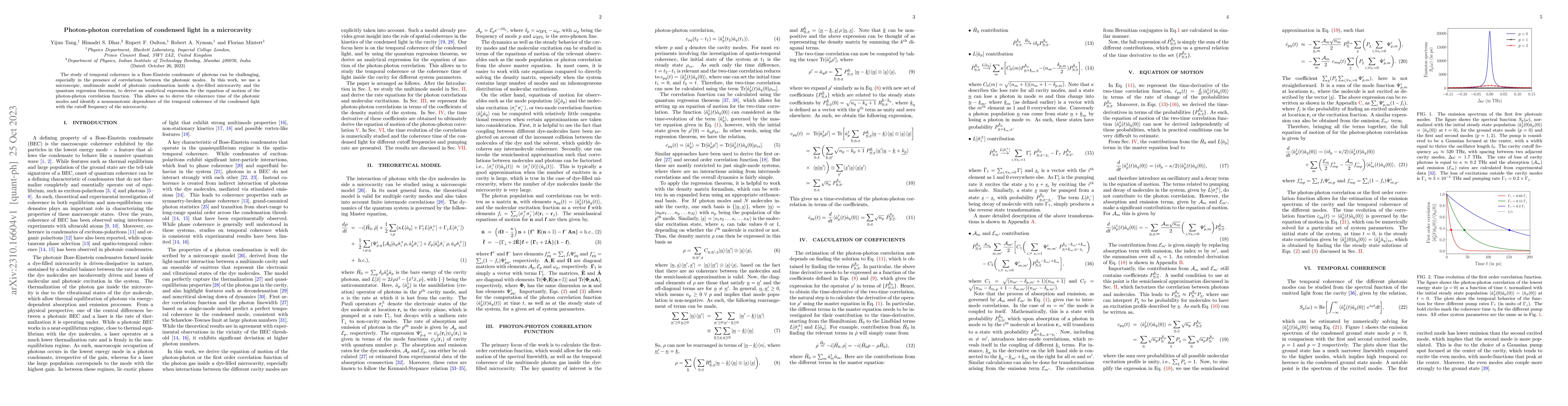Thumbnail for Photon-photon correlation of condensed light in a microcavity