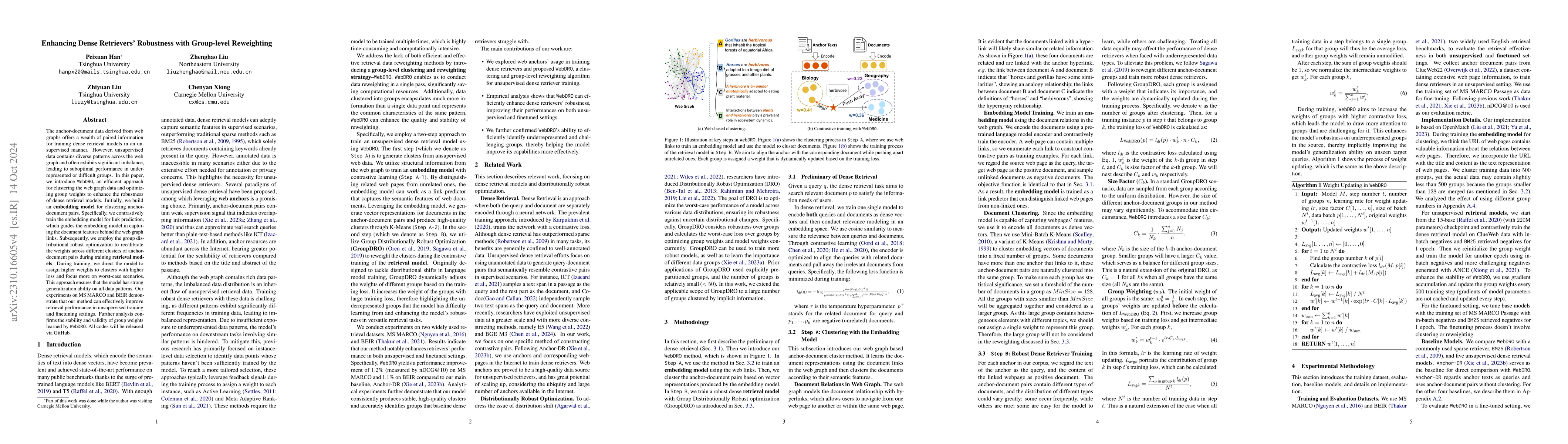 Thumbnail for WebDRO: A Web-based Group-level Clustering and Reweighting Method for
  Unsupervised Dense Retrieval