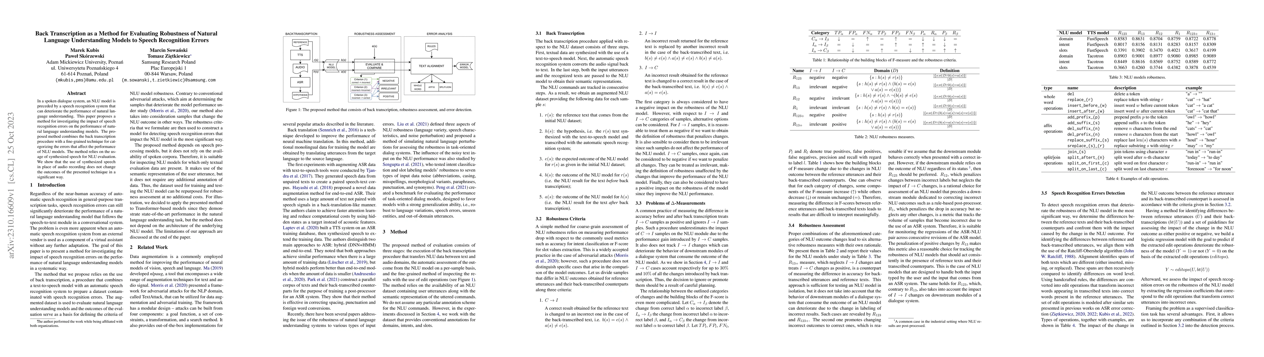 Thumbnail for Back Transcription as a Method for Evaluating Robustness of Natural
  Language Understanding Models to Speech Recognition Errors