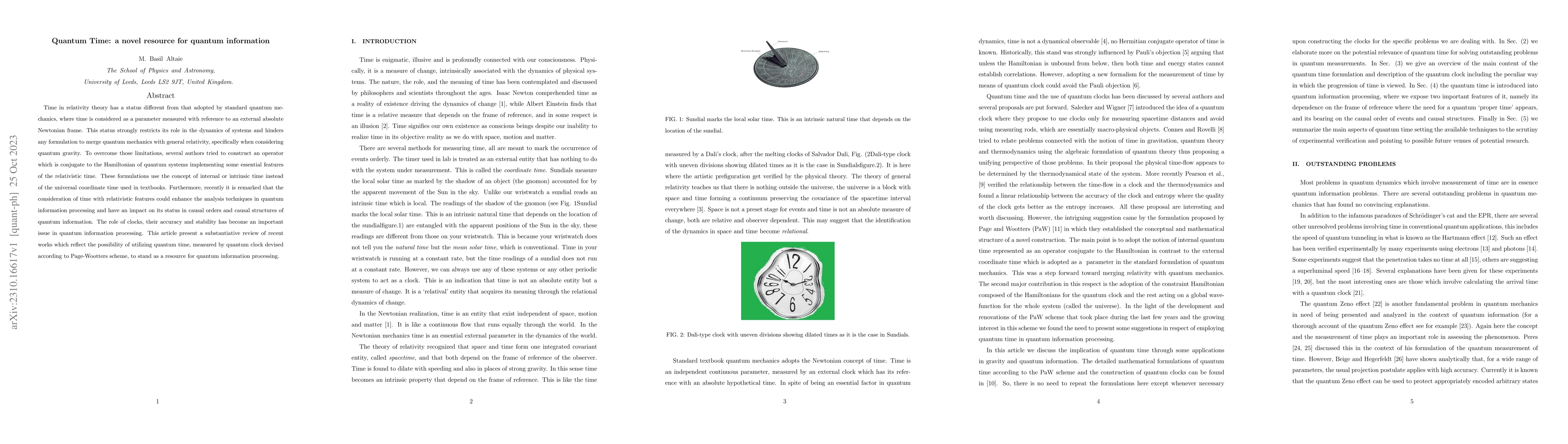 Thumbnail for Quantum Time: a novel resource for quantum information