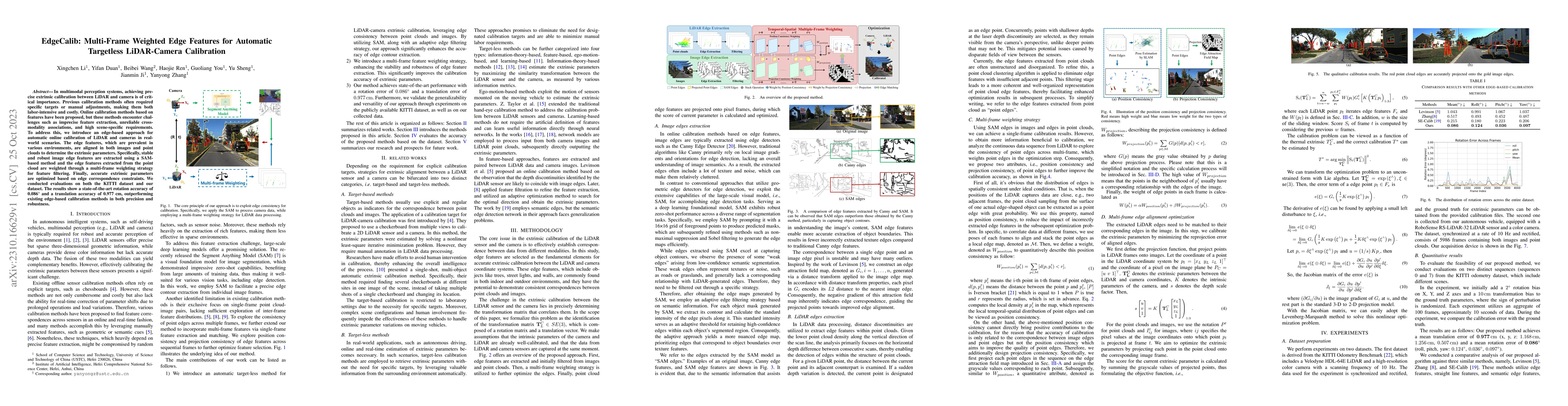 Thumbnail for EdgeCalib: Multi-Frame Weighted Edge Features for Automatic Targetless
  LiDAR-Camera Calibration