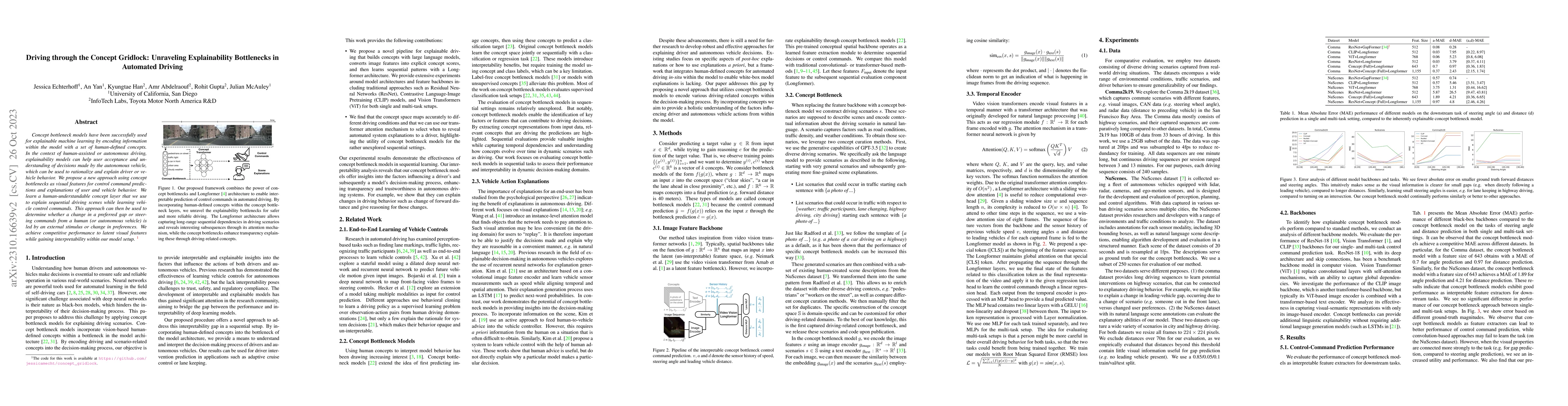 Thumbnail for Driving through the Concept Gridlock: Unraveling Explainability
  Bottlenecks in Automated Driving