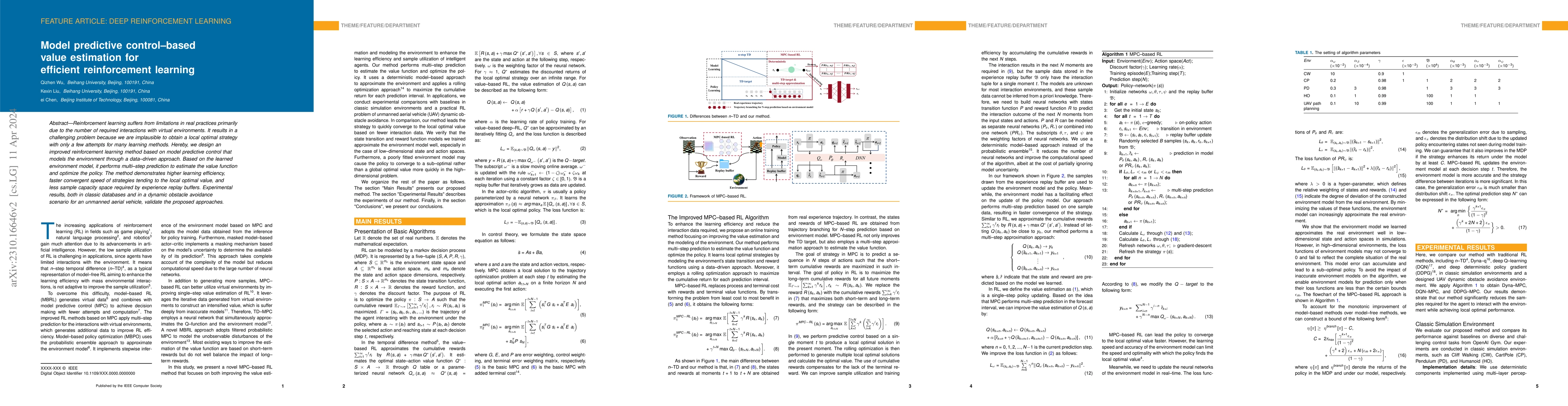 Thumbnail for Model predictive control-based value estimation for efficient
  reinforcement learning