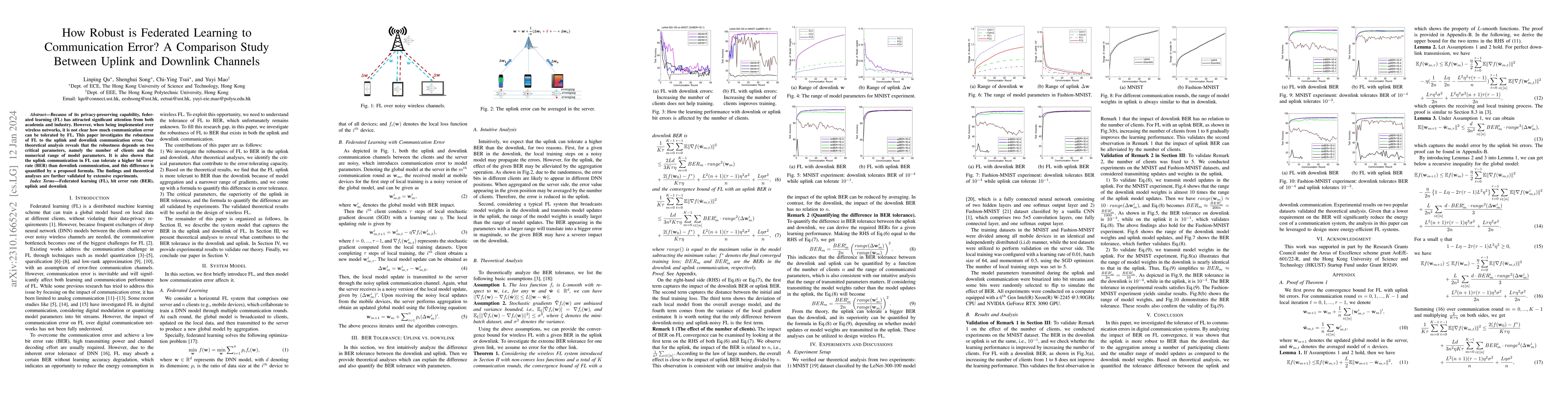 Thumbnail for How Robust is Federated Learning to Communication Error? A Comparison
  Study Between Uplink and Downlink Channels