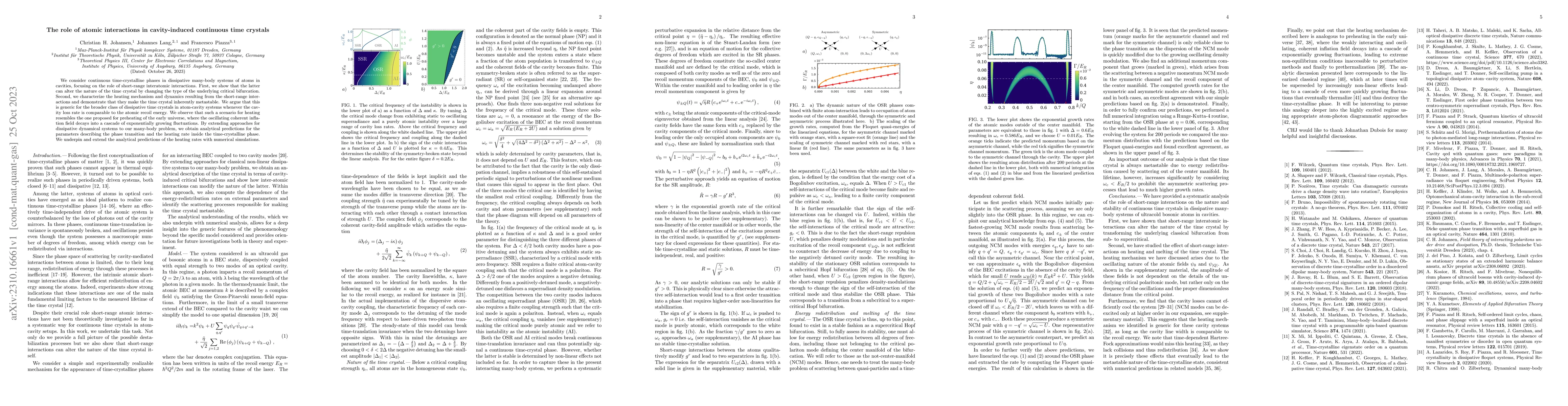 Thumbnail for The role of atomic interactions in cavity-induced continuous time
  crystals