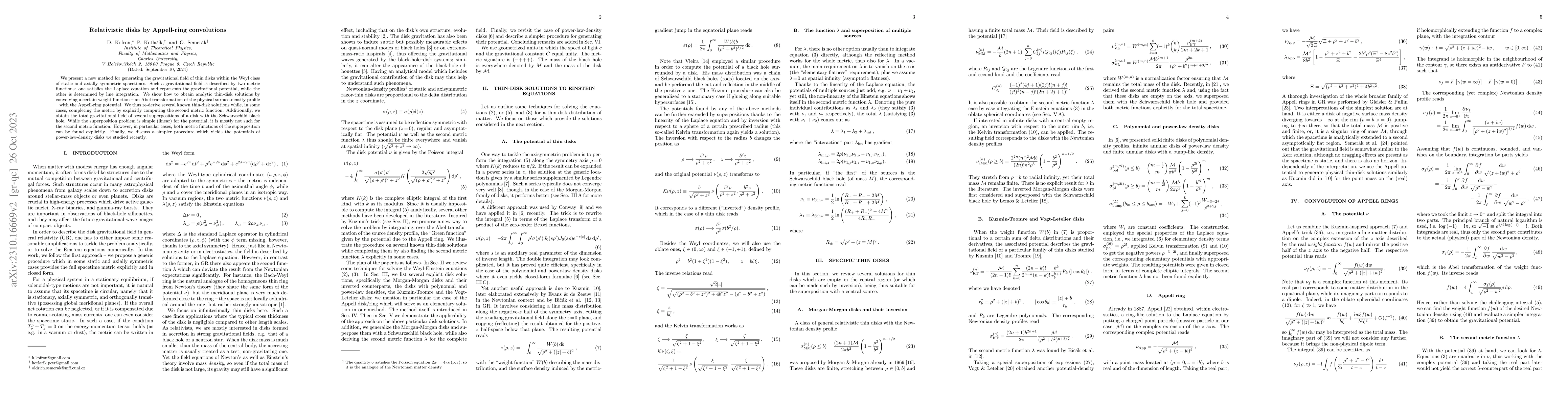 Thumbnail for Relativistic disks by Appell-ring convolutions