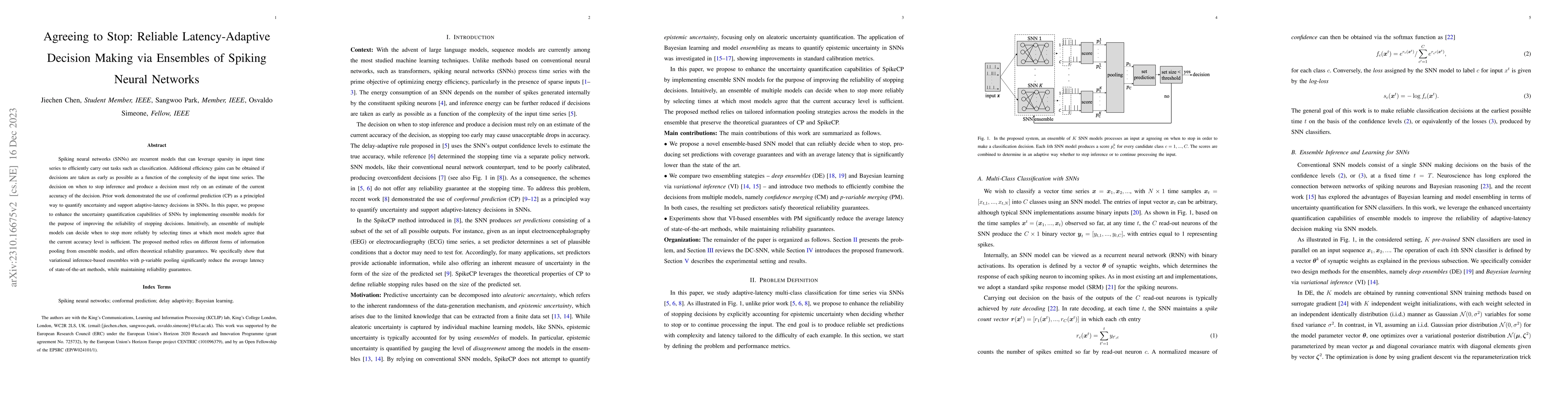 Thumbnail for Agreeing to Stop: Reliable Latency-Adaptive Decision Making via
  Ensembles of Spiking Neural Networks