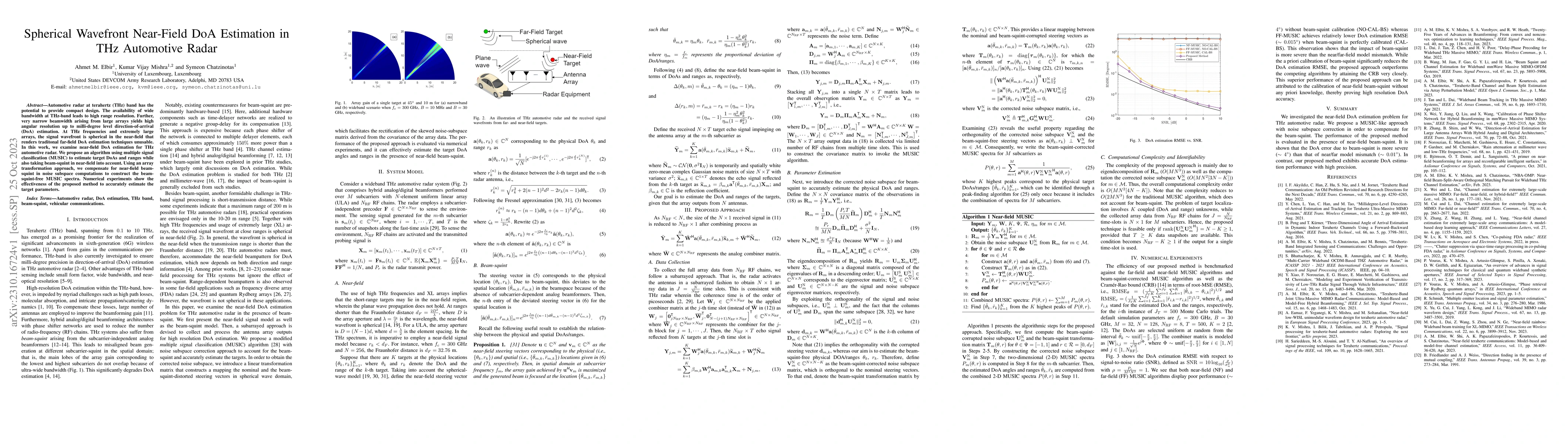 Thumbnail for Spherical Wavefront Near-Field DoA Estimation in THz Automotive Radar