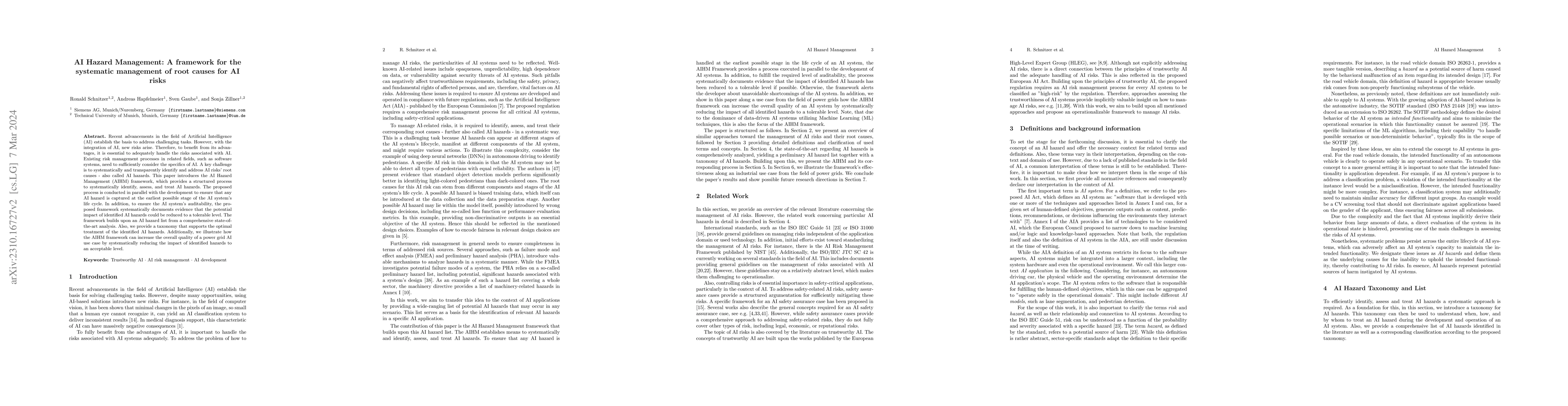 Thumbnail for AI Hazard Management: A framework for the systematic management of root
  causes for AI risks
