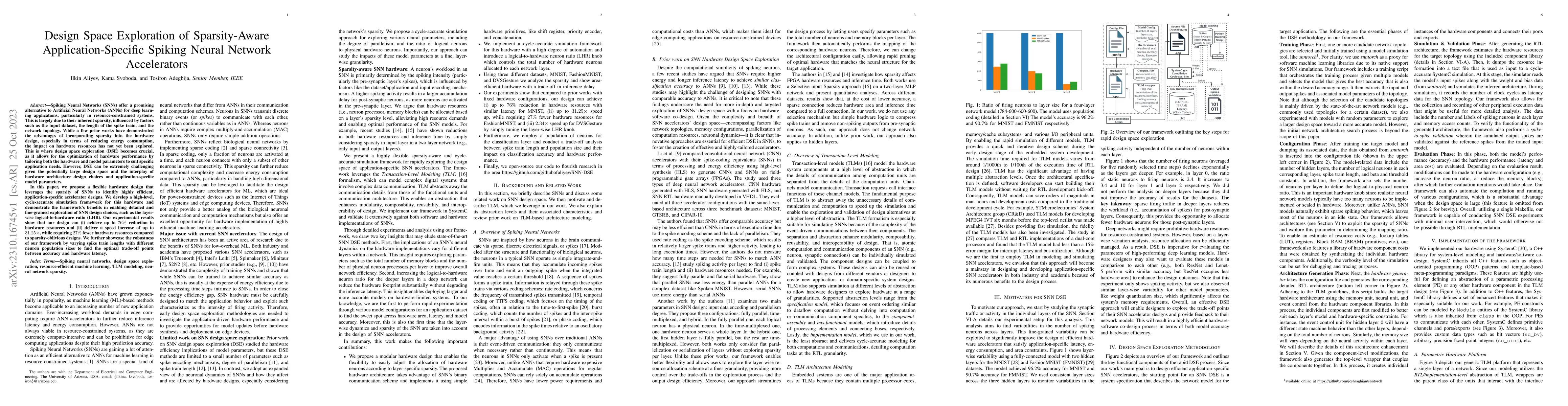 Thumbnail for Design Space Exploration of Sparsity-Aware Application-Specific Spiking
  Neural Network Accelerators