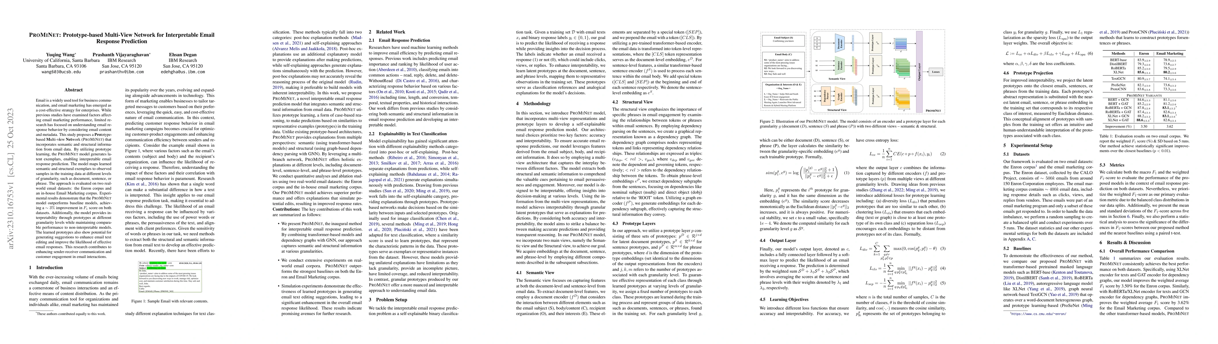 Thumbnail for PROMINET: Prototype-based Multi-View Network for Interpretable Email
  Response Prediction