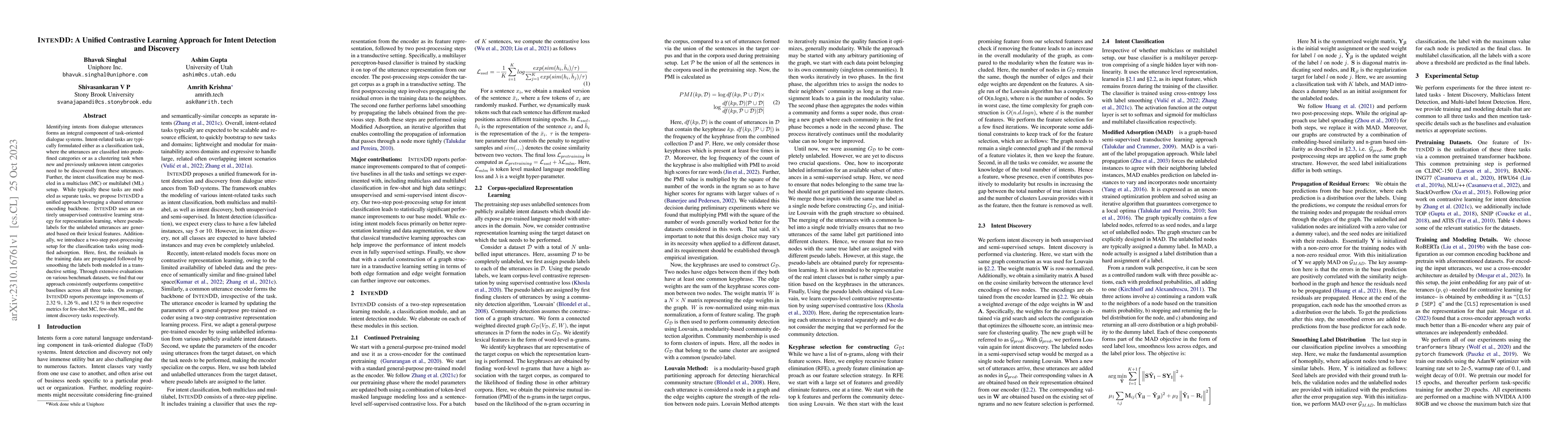 Thumbnail for IntenDD: A Unified Contrastive Learning Approach for Intent Detection
  and Discovery