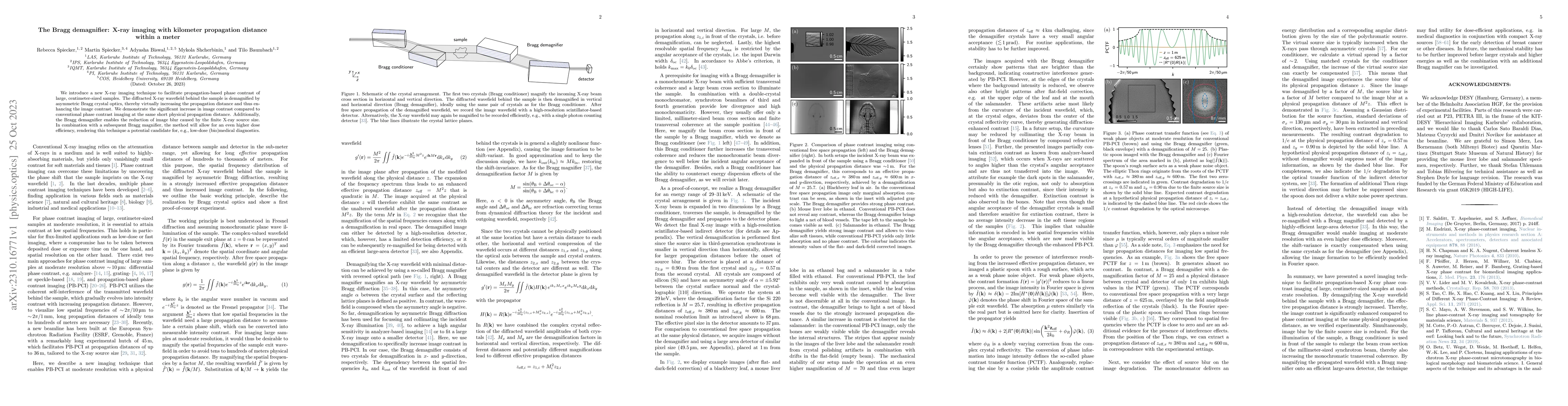Thumbnail for The Bragg demagnifier: X-ray imaging with kilometer propagation distance
  within a meter