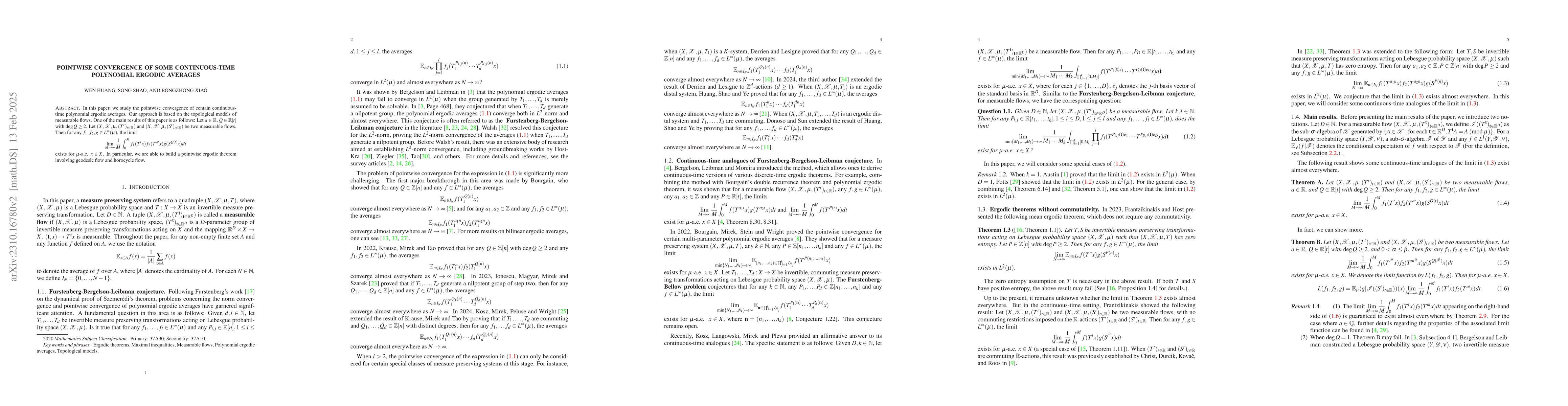 Thumbnail for Pointwise convergence of some continuous-time polynomial ergodic
  averages