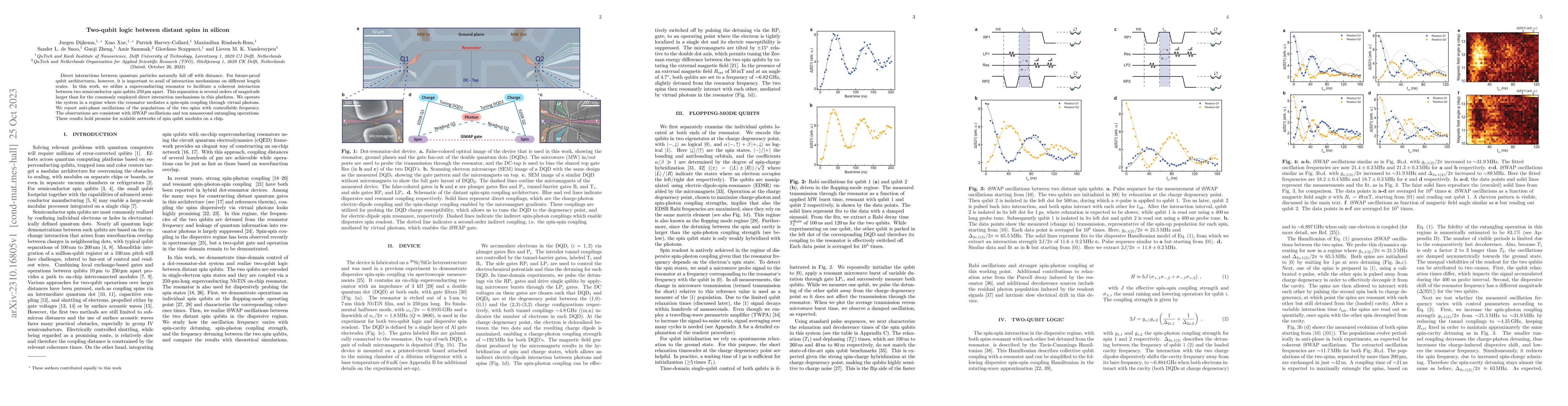 Thumbnail for Two-qubit logic between distant spins in silicon