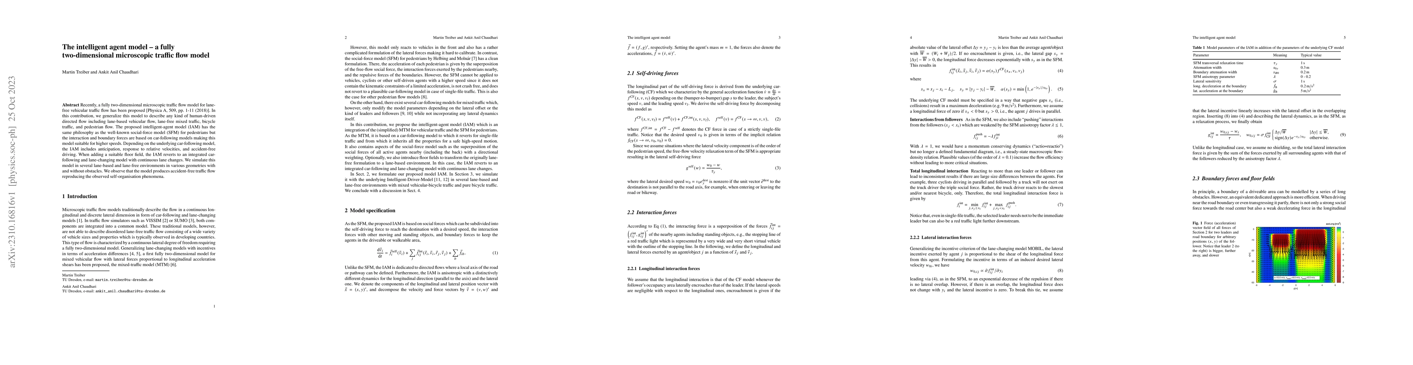 Thumbnail for The intelligent agent model -- a fully two-dimensional microscopic
  traffic flow model