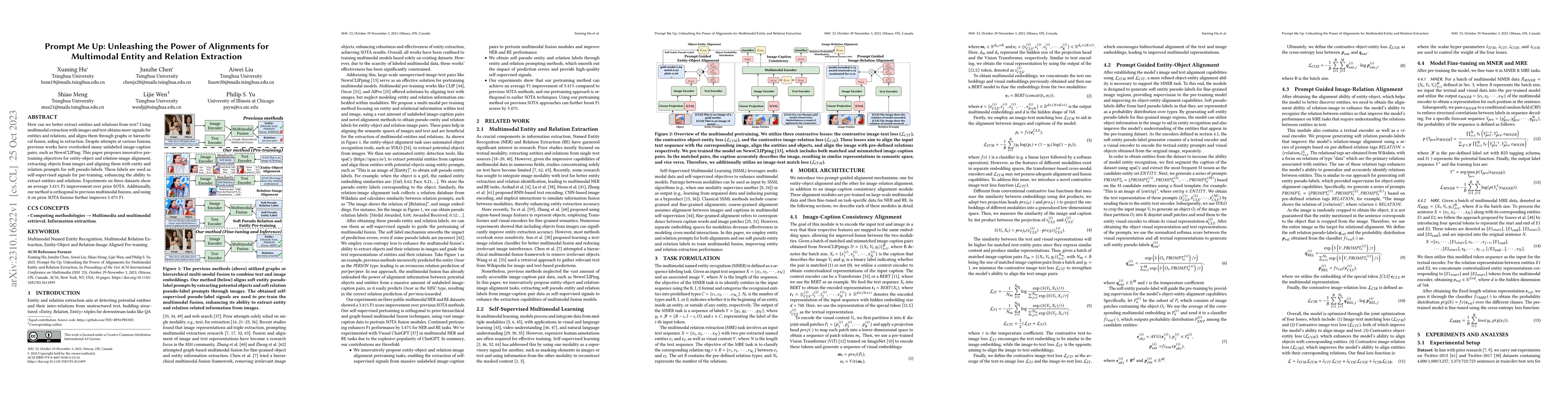 Thumbnail for Prompt Me Up: Unleashing the Power of Alignments for Multimodal Entity
  and Relation Extraction