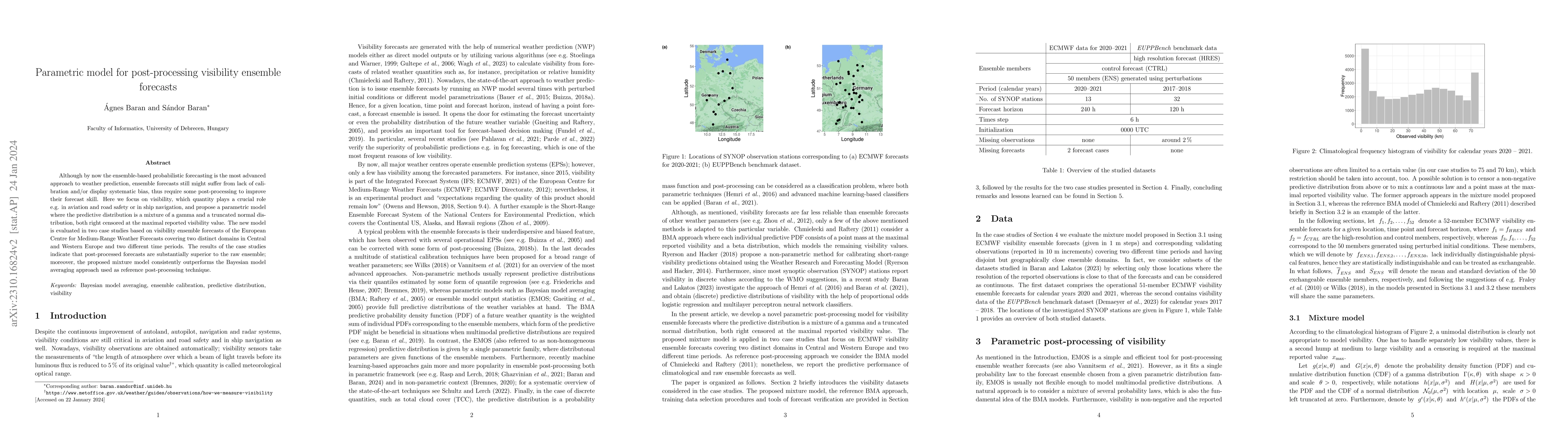 Thumbnail for Parametric model for post-processing visibility ensemble forecasts