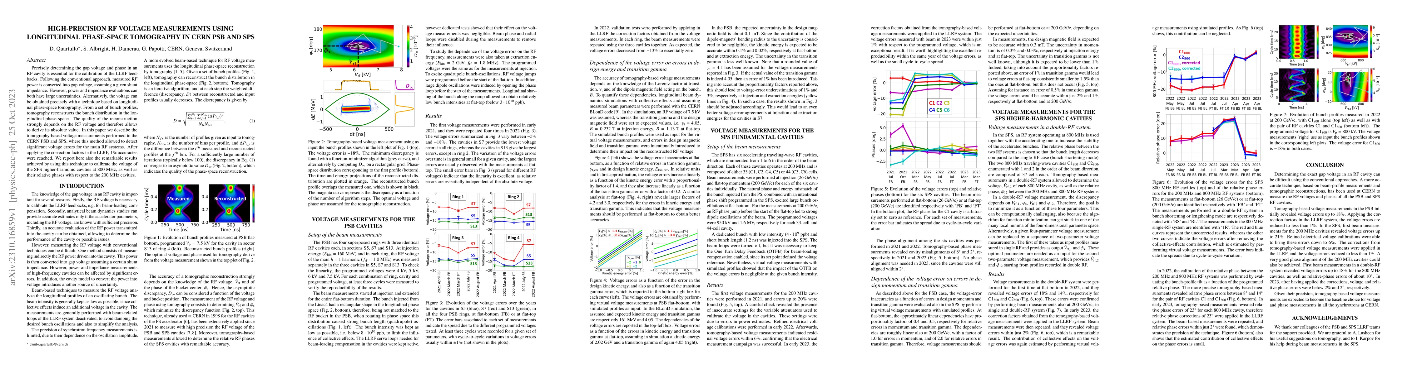 Thumbnail for High-precision RF voltage measurements using longitudinal phase-space
  tomography in CERN PSB and SPS