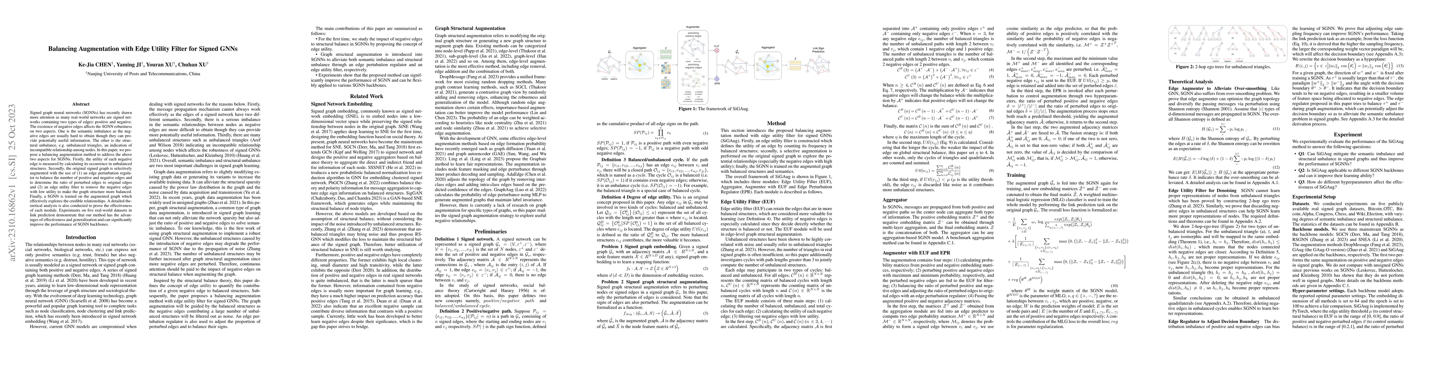 Thumbnail for Balancing Augmentation with Edge-Utility Filter for Signed GNNs