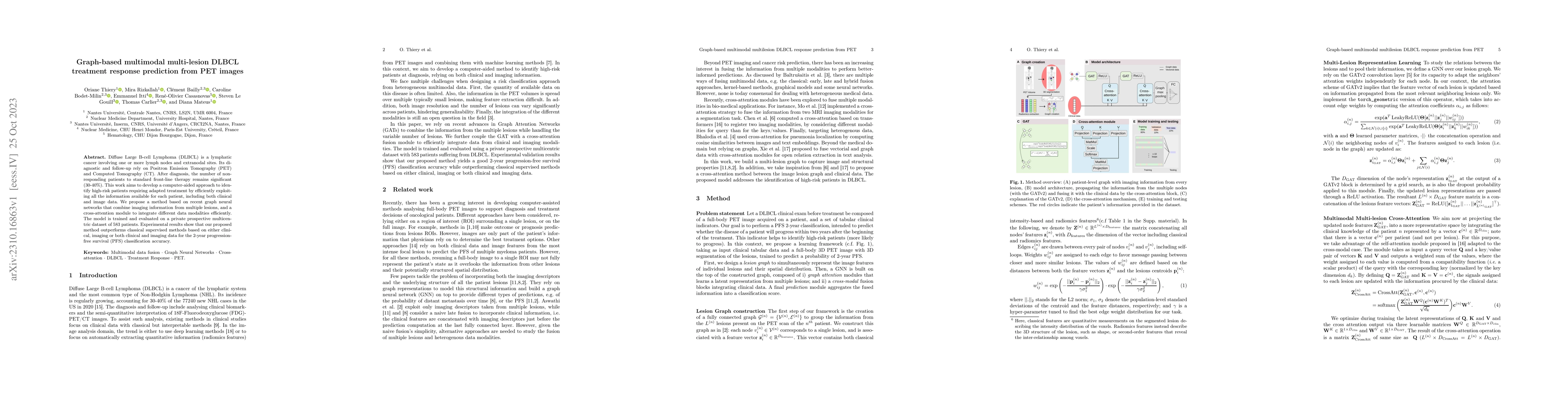 Thumbnail for Graph-based multimodal multi-lesion DLBCL treatment response prediction
  from PET images